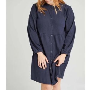 Richer Poorer Cloud Weave Button Up Dress